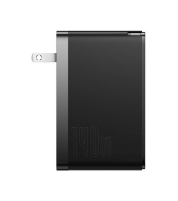 Picture of Baseus GaN5 Pro Fast Charger 2C+U 140W EU Black(With Superior Series Fast Charging Data Cable Type-C to Type-C 240W（48V/5A)1m Black) 