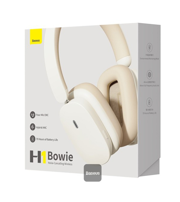 Picture of Baseus Bowie H1 Noise-Cancelling Wireless Headphones Rice White 