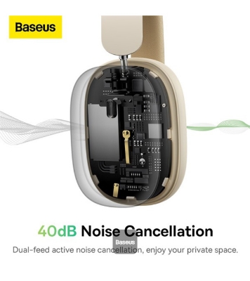 Picture of Baseus Bowie H1 Noise-Cancelling Wireless Headphones Rice White 