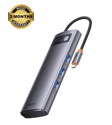 Picture of Baseus Metal Gleam Series 8-in-1 Multifunctional Type-C HUB Docking Station Gray (Type-C to HDMI*2+USB3.0*3+PD*1+SD/TF*1