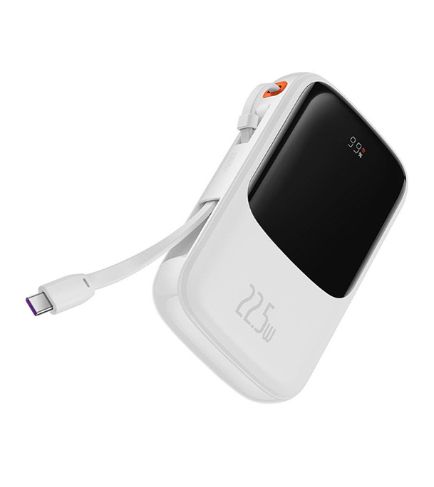 Baseus Qpow Pro Digital Display Fast Charge Power Bank 10000mAh 22.5W Type-C Edition White