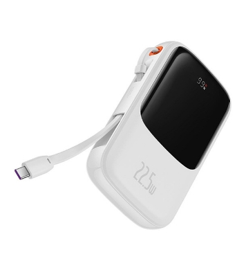 Baseus Qpow Pro Digital Display Fast Charge Power Bank 10000mAh 22.5W Type-C Edition White
