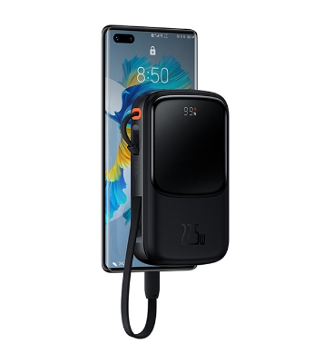 Baseus Qpow Pro Digital Display Fast Charge Power Bank 10000mAh 22.5W Type-C Edition Black