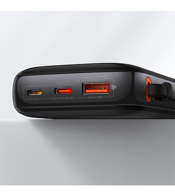 Baseus Qpow Pro Digital Display Fast Charge Power Bank 10000mAh 22.5W Type-C Edition Black
