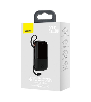 Baseus Qpow Pro Digital Display Fast Charge Power Bank 10000mAh 22.5W Type-C Edition Black