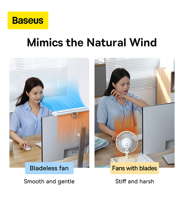 Picture of Baseus Refreshing Monitor Clip-On & Stand-Up Desk Fan Black  