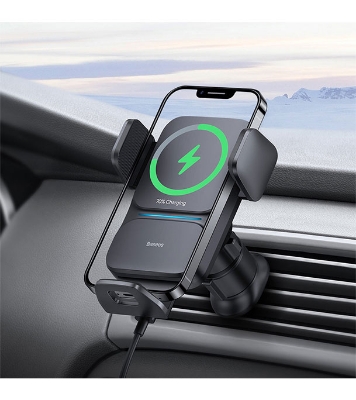  Baseus Wisdom Auto Alignment QI 15W Car Mount Wireless Charger 