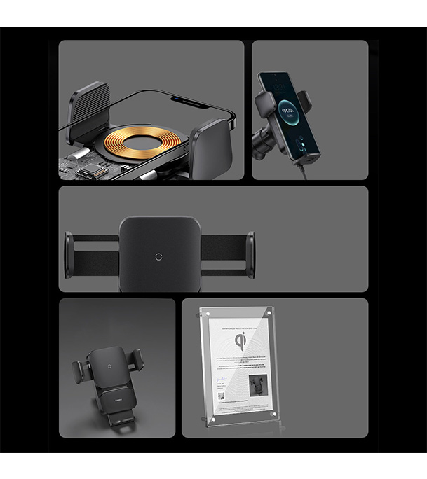  Baseus Wisdom Auto Alignment QI 15W Car Mount Wireless Charger 