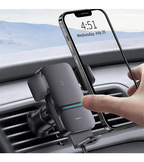  Baseus Wisdom Auto Alignment QI 15W Car Mount Wireless Charger 
