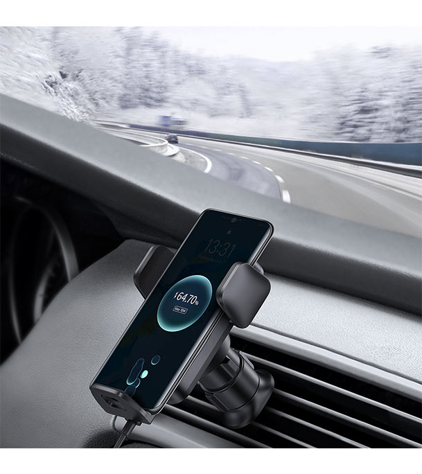  Baseus Wisdom Auto Alignment QI 15W Car Mount Wireless Charger 