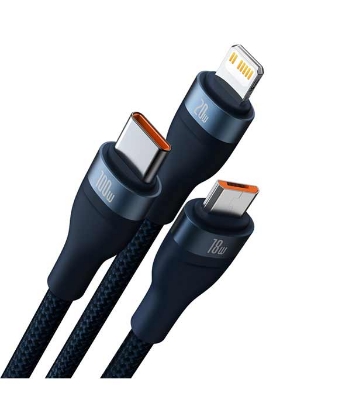 Baseus Flash Series Ⅱ Two-for-three Charging Cable U+C to M+L+C 100W 1.2m Black