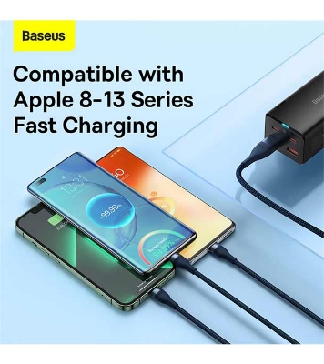 Baseus Flash Series Ⅱ Two-for-three Charging Cable U+C to M+L+C 100W 1.2m Black