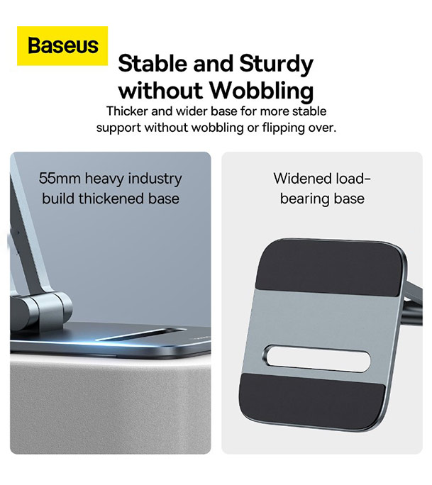 Baseus Desktop Biaxial Foldable Metal Stand (for Phones) Grey 