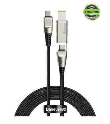 Baseus Flash Series One-for-two Fast Charging Data Cable with Square Head Type-C to C+DC 100W 2m Black (CA1T2-B01) 