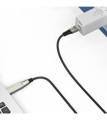 Baseus Flash Series One-for-two Fast Charging Data Cable with Square Head Type-C to C+DC 100W 2m Black (CA1T2-B01) 