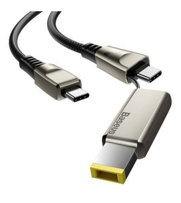 Baseus Flash Series One-for-two Fast Charging Data Cable with Square Head Type-C to C+DC 100W 2m Black (CA1T2-B01) 