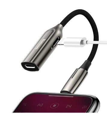 Baseus 2-in-1 iP Male to Dual iP Female Adapter L55 Tarnish (CALL55-0A)