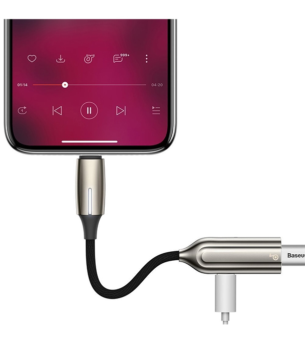 Baseus 2-in-1 iP Male to Dual iP Female Adapter L55 Tarnish (CALL55-0A)