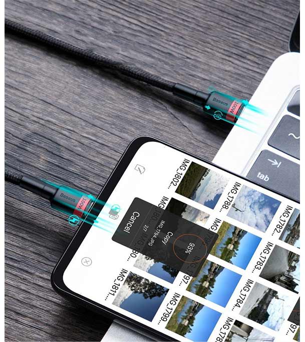 Baseus Cafule PD2.0 100W flash charging Type-C to Type-C cable (20V 5A)2m Gray+Black