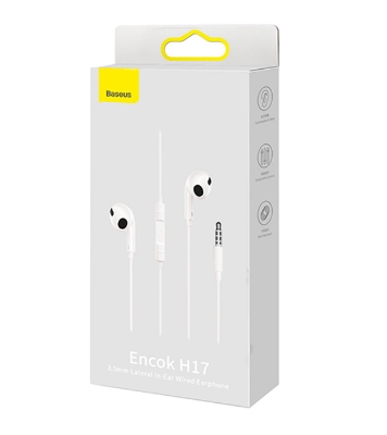 Baseus Encok 3.5mm lateral in-ear Wired Earphone H17 White 