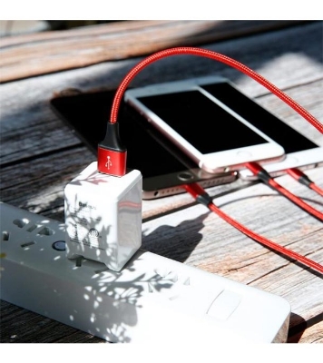 Buy Baseus Rapid Series 3-in-1 Cable Micro+Dual Lightning 3A 1.2M Red Online