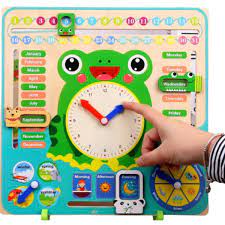 Buy Wooden Multi Functional Calender Clock Toys For Kids  Online