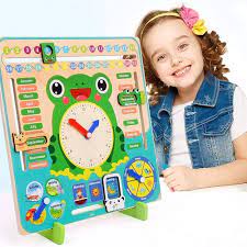 Buy Wooden Multi Functional Calender Clock Toys For Kids  Online