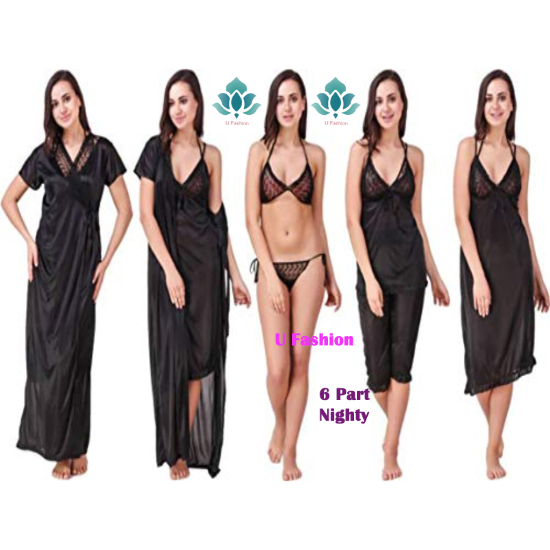 Picture of Fashionable 6 Part Nighty Dress For Ladies - Night Dress For Women - Night Dress For Women