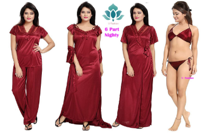 Picture of Fashionable 6 Part Nighty Dress For Ladies - Night Dress For Women - Night Dress For Women