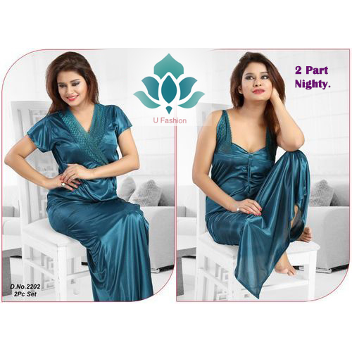 Picture of Night ( Nighty) 2 Part Long Indian Night Dress For Women - Night Dress For Women