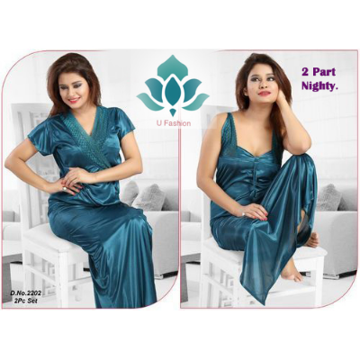 Picture of Night ( Nighty) 2 Part Long Indian Night Dress For Women - Night Dress For Women