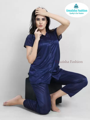 Picture of Comfortable Nightwear for Women Short Sleeve Shirt and Pant - Night Dress For Women - Night Dress For Women - Night Dress For Women