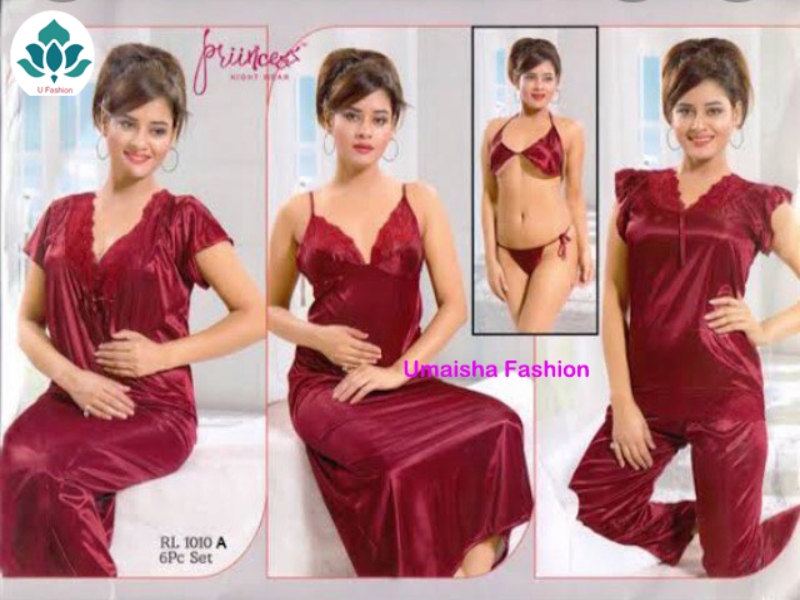 Picture of Night Dress For Women 6 part Fashionable, Stylish and Comfortable Sleepwear - Night Dress For Women - Night Dress For Women