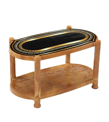 Buy Tea Table With Stopper (Jazz) Printed -Sandal Wood Online at Best Price