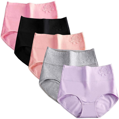 Picture of Women Underwear High Waist Cotton Panties Full Coverage Ladies Briefs- 1pcs - Panty