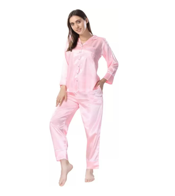 Picture of Comfortable Nightwear for Women Short Sleeve Shirt and Pant - Night Dress For Women