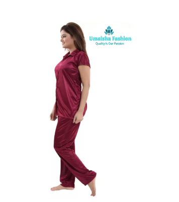 Picture of Comfortable Nightwear for Women Short Sleeve Shirt and Pant - Night Dress For Women