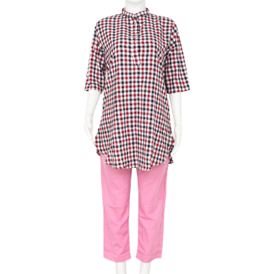 Picture of Umaisha Fashion Womans 2pcs Western Outfit long 36" pant and long 35" shirt set casual wear shirt pants dresses