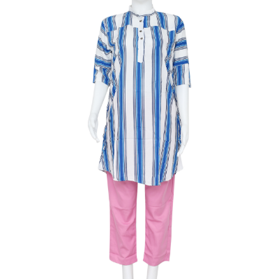 Picture of Umaisha Fashion Womans 2pcs Western Outfit long 36" pant and long 35" shirt set casual wear shirt pants dresses