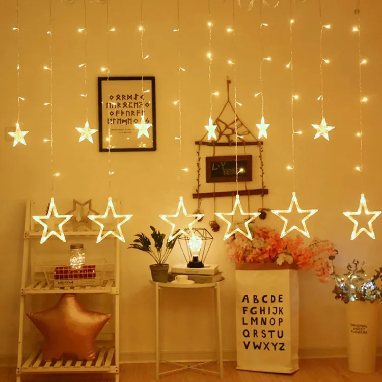Buy Led Christmas Lights Star Curtain String Light 220v Fairy Light Outdoor Indoor Garland For Party Wedding Holiday Decoration at Best Price in Bangladesh