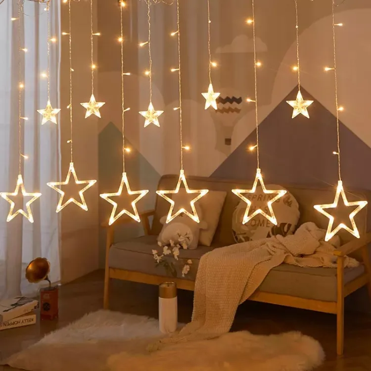 Buy Led Christmas Lights Star Curtain String Light 220v Fairy Light Outdoor Indoor Garland For Party Wedding Holiday Decoration at Best Price in Bangladesh