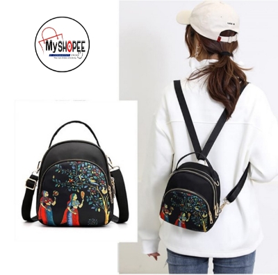 Picture of New Trendy Fashion Printing Mini Backpack for Women Nylon Rucksack Multilayer Crossbody & Shoulder School Bags For Girls Stylish Cute Look Women MY SHOPEE BD
