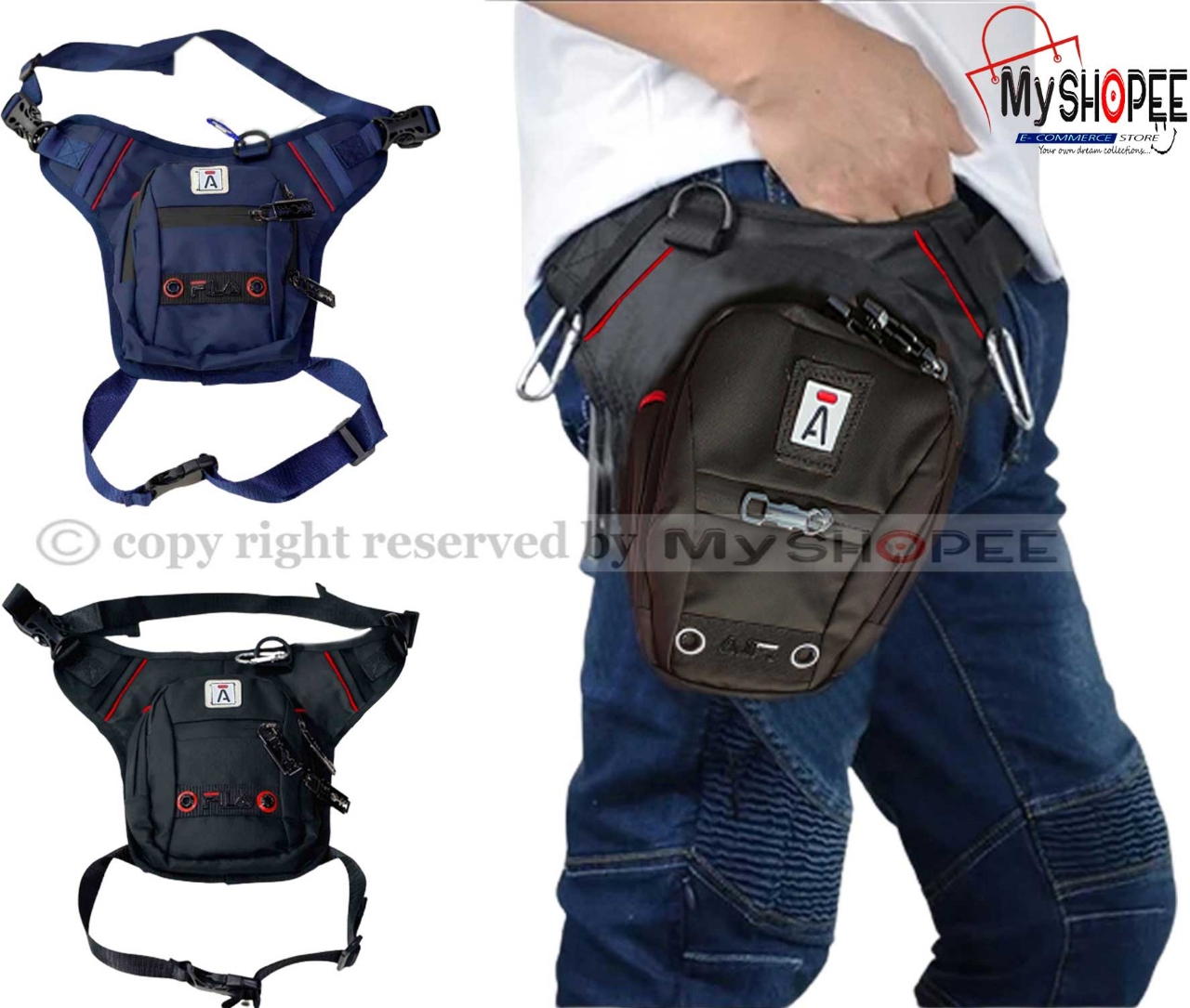 Picture of Biker Bag / Thai Bag /  Leg Bag for Bike Riders /Waterproof leg bag for motorcycle or cycle Rider MY SHOPEE
