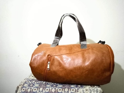 Picture of PU Leather Travel & Gym Bags for Both Men And Women Sports and Gym Bag - 16/8 inch Black Color /Fitness Gym Bag /Mountain 18 Litter Duffel Bag / PU leather  Gym Bag for Men and Women -MY SHOPEE BD