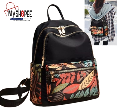 Picture of New Trendy Fashion Printing  Backpack for Women, Large Capacity Nylon Rucksack Multilayer Crossbody & Shoulder School Bags For Girls, Waterproof Travel Ladies Bags - My SHOPEE BD