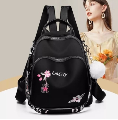 Picture of Female College and School Backpack Nylon High Quality Backpack Printing Daypack For Teenagers Girls Mochila  Women Fashion Youth Bags