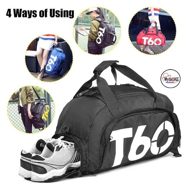 Picture of T60 printing multi-function backpack travel bag gym backpack duffel bag with dry and wet separation pockets ONE  Sports Gym and Travel Backpack Bag Portable Travel Yoga Swimming Fitness Bag