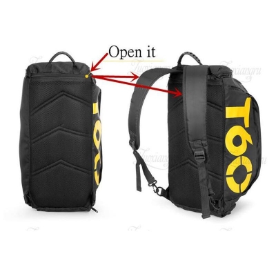 Picture of T60 printing multi-function backpack travel bag gym backpack duffel bag with dry and wet separation pockets ONE  Sports Gym and Travel Backpack Bag Portable Travel Yoga Swimming Fitness Bag