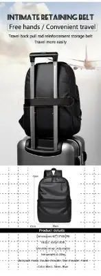Picture of New Fashion Large Capacity Backpack Laptop Bag Backpack Water Resistant Backpack With USB Port my shopee bd