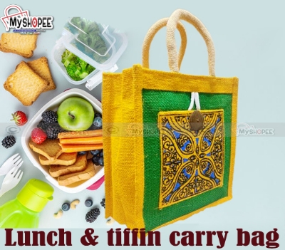 Picture of Lunch Bag Tiffin Bag Hotpot bag for Men Women Big chamber Bag hand bag tiffin carrier bag Tiffin Box Bag Kaporer bag Handicrafts Bag